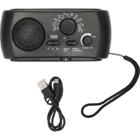 Solar Charging Radio, Multi-Band AM FM SW Emergency Hand Crank with LED Light for Outdoor Camping (1/5)