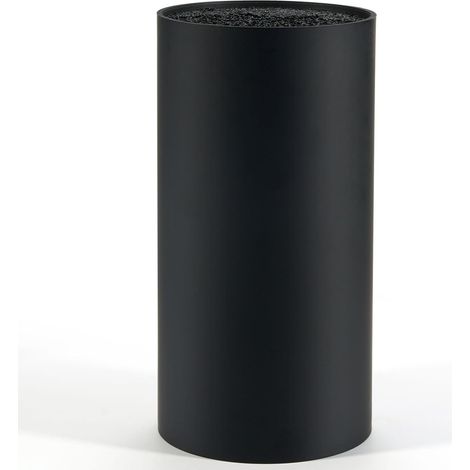 Portacoltelli nero (coltelli non inclusi), ceppi portacoltelli da cucina vuoti, per 8 coltelli di tutti i tipi, portacoltelli universale, supporto per coltelli da cucina con listelli flessibili, 22 x 