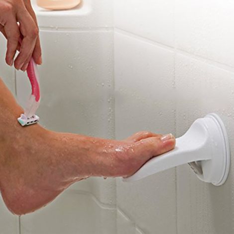 Repose-pieds douche plastique antidérapant avec ventouses, aide au rasage des jambes, marchepied salle de bain pour maison hôtel (1/4)
