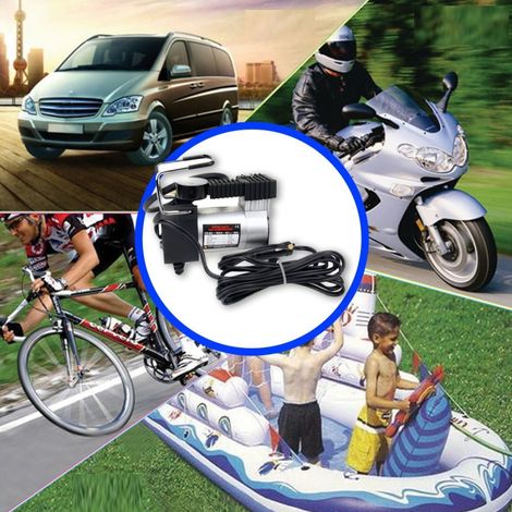 Trade Shop - Mini Compresor Portátil 12v 150psi Coche Moto Scooter Bicicleta Manómetro 10bar - (1/5)