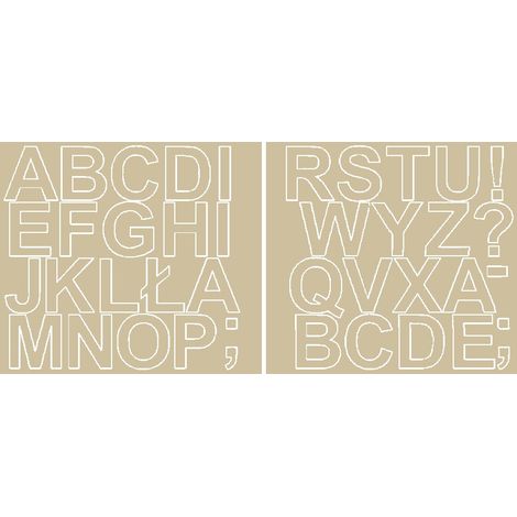 Pegatinas autoadhesivas con letras de 5 cm, color beige mate. (1/2)