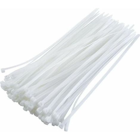Lot de 100 serre-câbles universels blancs 40 cm x 7,6 mm - Serre-câbles et colliers en plastique - Solutions de gestion de câbles efficaces et robustes - Colliers de serrage blancs de haute qualité (1/5)