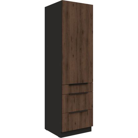 Küchen Hochschrank 60 cm MONZA Okapi Nußbaum Küchenzeile Küchenblock Küche (1/5)