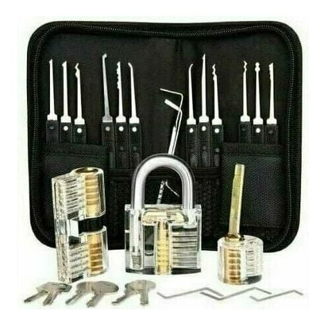 royaluxe - Kit de crochetage professionnel, 26 kits de signature de mot de passe avec 3 kits transparents de crochetage de cadenas (1/5)
