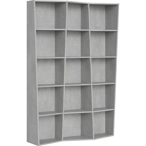 Bibliothèque moderne déstructurée en bois Brika 137 cm-Gris-Largeur 137 cm (1/3)