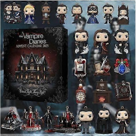 Calendrier de l'Avent Vampire Diaries, boîte surprise, décoration de sapin de Noël, pendentif en acrylique