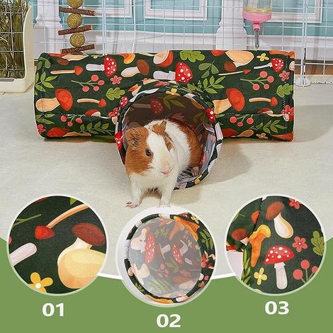 Tunnel Pliable 3 Voies pour Cochons d’Inde et Lapins, Tunnel pour Chat, Tunnel Lavable et Pliable, pour Lapins Cochons d'Inde Kitty Petit Animal Activité Tunnel Tube Tunnel Cachette (1/4)