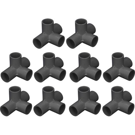 10 raccords PVC noir 0,8 pouce, raccord 4 voies coudé pour meubles et tente, connecteur de tuyau (1/5)