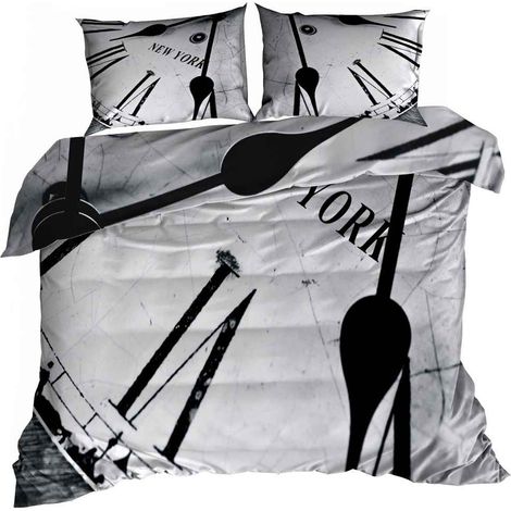 Biancheria da letto in raso di cotone 3D, 160x200 cm, con quadrante di orologio. (1/3)