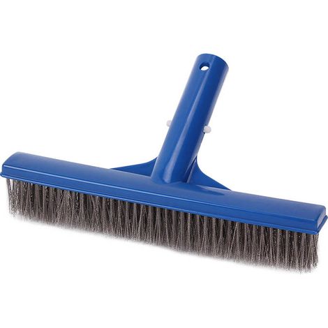 Brosse anti-algues de 25 cm en fil d'acier inoxydable robuste pour piscines et allées en béton et en gunite