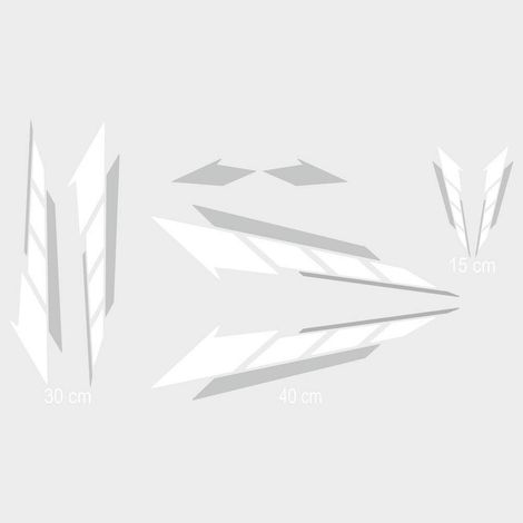 Decor Kit Universale per Moto Yamaha Argento Bianco (1/4)