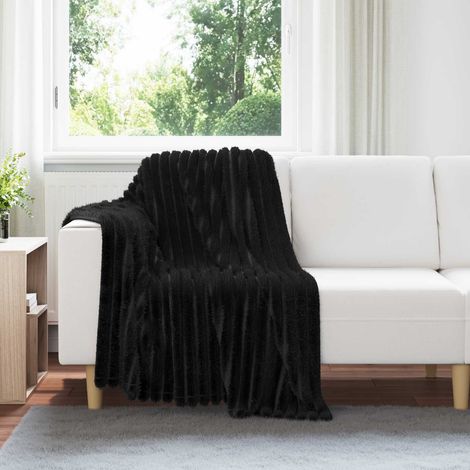 vidaXL  Throw Blanket  Black 150 x 130 cm Fleece