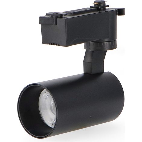 IluminaShop - Spot LED pour Rail 12W Noir Tiny Monophasique  Blanc Neutre 4500K