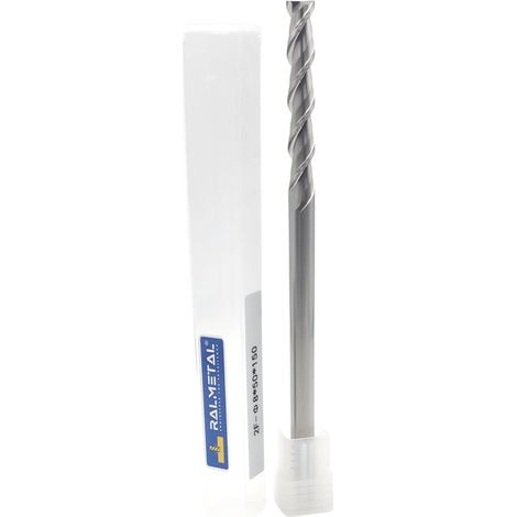 Fresa in metallo duro per alluminio VHM a 2 taglienti 2F 8 x 50 x 150 mm 45 HRC (1/4)