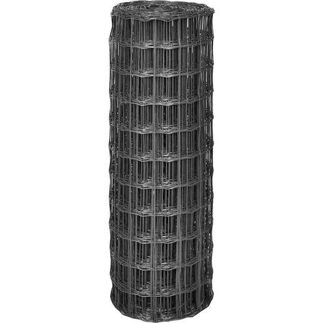Maison Exclusive - Eurozaun Stahl 25 x 1,2 m Grau (1/5)