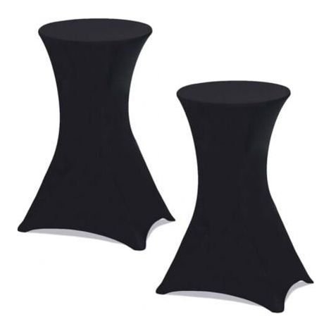 HOXILEELEO - Lot de 2 housses noires pour table haute pliante 110 CM (1/5)