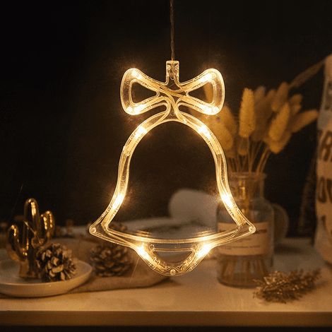 Boule de Noël, Ornements de Noël orange en cuivre Décor d'arbre de Noël Ornements incassables avec batterie pour les vacances et la décoration de fête-cloche (1/4)
