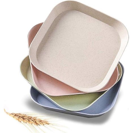 assiettes, paille de blé, incassables, légères (1/4)