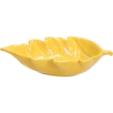 TOGNANA Ciotola gialla RELIEF foglie 16cm (1/2)