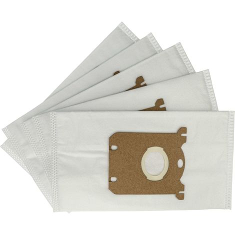 vhbw 5x Vacuum Cleaner Bag compatible with Philips EasyLife FC8130 - FC8139 Vacuum Cleaner, Microfleece, 29 cm x 16 cm, White