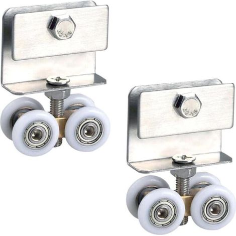 Set mit 2 Schiebetürrollen für Duschen mit Metalllagern, geeignet für Schiebetüren und Duschkabinen (1/4)