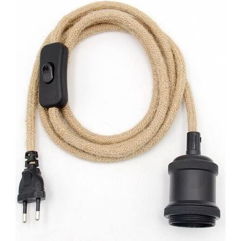 Douille Lampe E27 - Câble 4,5 M - Interrupteur Intégré - Suspension Prête à Brancher - Pour Lustres Lampadaires et Décoration Intérieure - 1 Pièce (1/5)