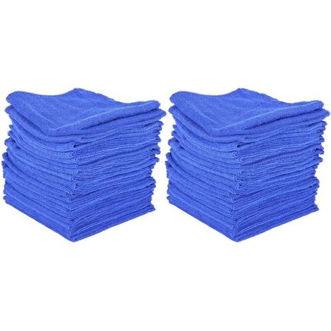 40 panni in microfibra assorbenti per auto, casa e cucina, per lavare e pulire, colore blu. (1/5)