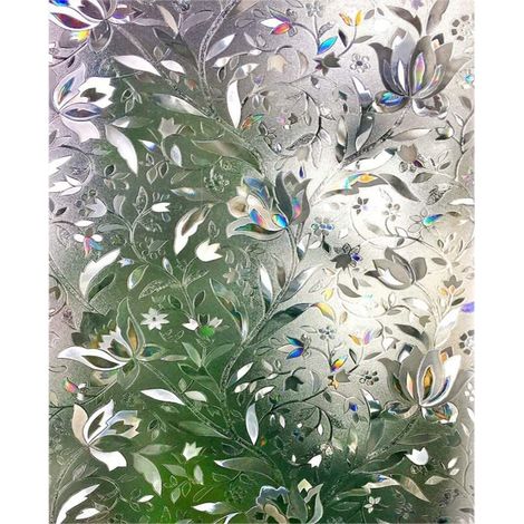 Película electrostática 3D para ventanas, protección de privacidad, anti-UV, decorativa, anti-miradas, estampado de tulipanes, 60×200 cm (1/4)