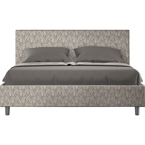 Letto Matrimoniale 160x190 cm con Rete e Contenitore Adele Era 02 Grigio (1/4)