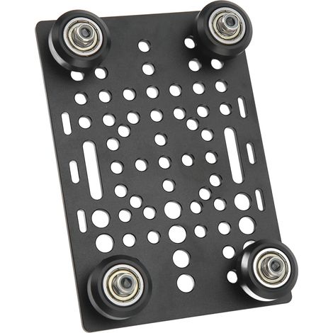 Plaque portique en aluminium haute résistance, anodisée noire, pour imprimantes 3D, guidage linéaire universel pour fraiseuses, comprend 4 rouleaux et roulements en plastique. (1/5)
