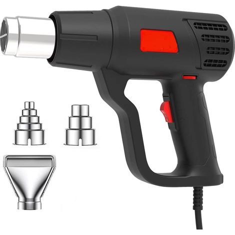 Décapeurs Thermiques 2000W Pistolet à Air Chaud 60℃600℃ Contrôle de Température Sans Paliers + 2 Débit d'air Protection Contre Les Surcharges Adapté au Chauffage, Au Dégivrage et à La Soudure (1/5)