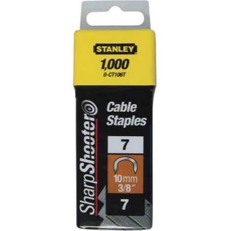 STANLEY AGRAFES CAVALIERS 10MM TYPE 7 - BOITE DE 1000 - 1-CT106T