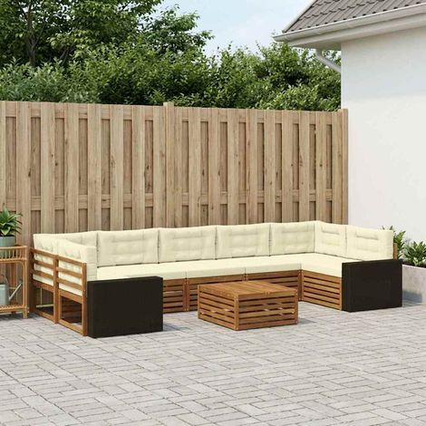 vidaXL Outdoor-Sofagarnitur 8 pcs Natur und Creme (1/5)