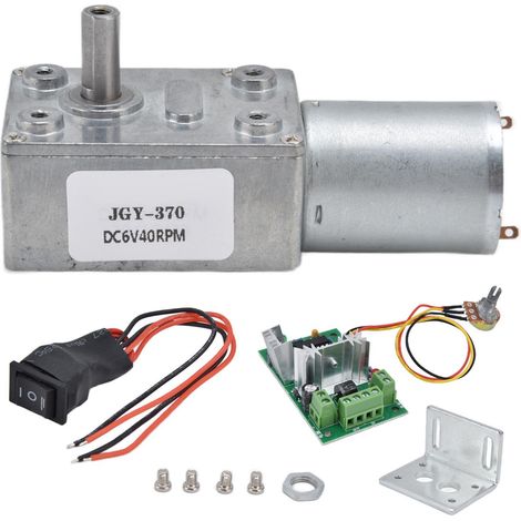 Moteur électrique DC 6V à engrenages turbo ver, mini moteur à réduction de vitesse avec régulateur JGY370, 40 RPM (1/5)