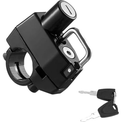 KVAEY Verrou antivol pour casque de moto, en alliage d'aluminium, avec 2 clés, antivol universel pour casque de moto, scooter, vélo, accessoires de moto (1/5)