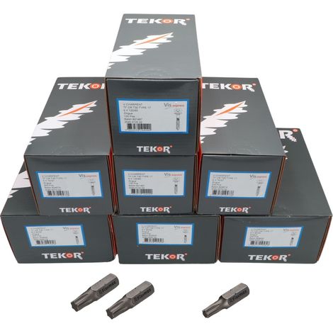 TEKOR PACK PRO Charpente 1200 Vis Tête fraisée Cranté TORX Acier zingué-1 pièce