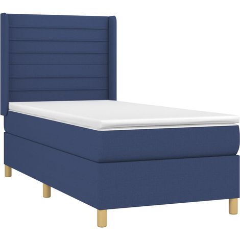 Letto a Molle con Materasso e LED Blu 90x200 cm in Tessuto vidaXL (1/5)