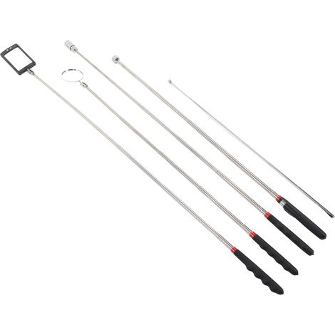 Ensemble de 5 Outils Magnétiques avec Tige Télescopique et Miroir LED pour Ramassage Facile (1/5)