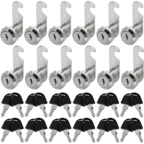 CSPARCV - Set di 10 serrature per cassette postali, cilindro da 30 mm, serratura per mobili per cassette postali, ante di armadi e credenze. (1/5)