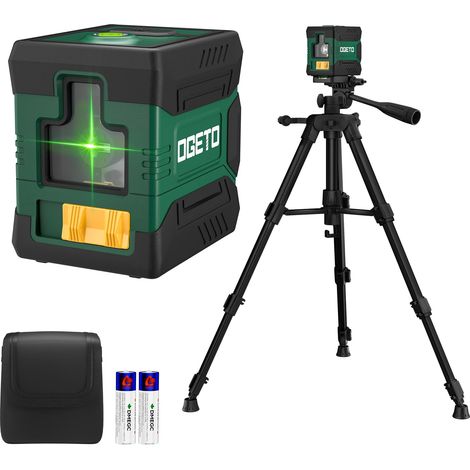 Niveau Laser avec Trépied en fer de 1,02m(Horizontal/Vertica Vert Laser, 2 Piles AA, pour IP54, pochette de transport), pour décoration de la maison, Chantier, Extérieur et Intérieur (1/5)