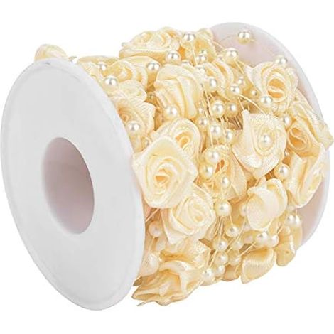 Fafeicy Guirlande de Perles Rose Perles Artificielles Fil de 10m (Beige) (1/5)