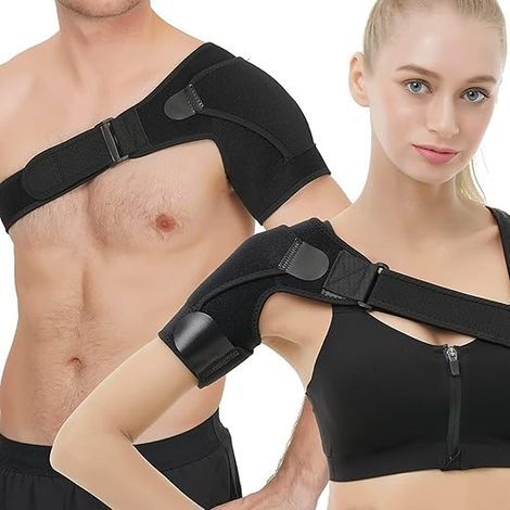 1 Stück Rotatorenmanschetten-Stützgürtel für Damen und Herren, Schwarz, verstellbar für den linken und rechten Arm (1, 45,7 cm) (1/5)