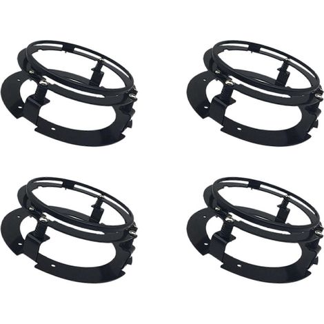 4 supports de phare ronds noirs de 5,75 pouces pour voitures et motos, compatibles avec Harley Touring Softail et Jeep. (1/5)