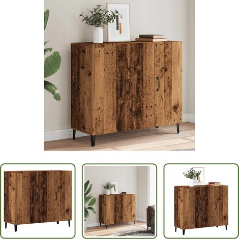 Buffet industriel -  Buffet vieux bois 90x34x80 cm bois d'ingénierie (1/5)