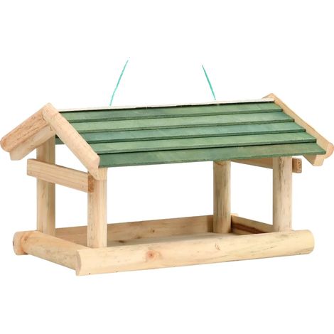 Mangeoire à oiseaux, bois de sapin, facile à nettoyer, vert armée (1/2)
