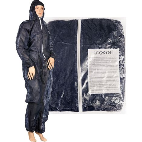 Tuta protettiva in tessuto non tessuto blu navy XL con cappuccio 1 pz. (1/4)