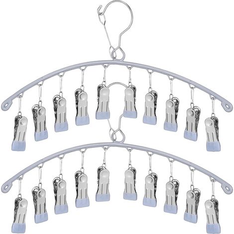 Lot de 2 Étendoirs à sous-Vêtements et Chapeaux en INOX, Cintres à Pinces pour Séchage Suspendu, Économiseur d'Espace, Usage Quotidien pour Linge Délicat (1/5)