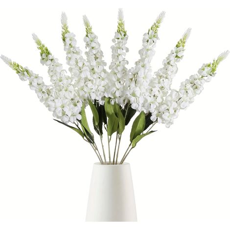 8 PCS imitation géranium faux fleurs - longue tige jacinthe pour la maison jardin extérieur mariage partie décoration (1/4)