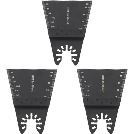Lot de 3 lames de scie oscillante multifonction 90 x 68 mm pour couper des bois durs, des cloisons sèches, des matériaux non métalliques (1/5)