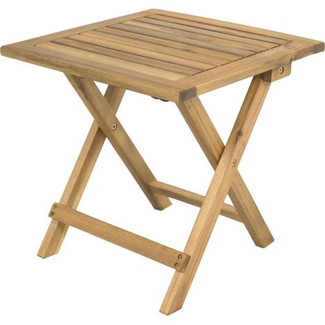 Tavolino da giardino pieghevole in legno "Portimao" - 40 x 40 x 40 cm - Marrone (1/5)